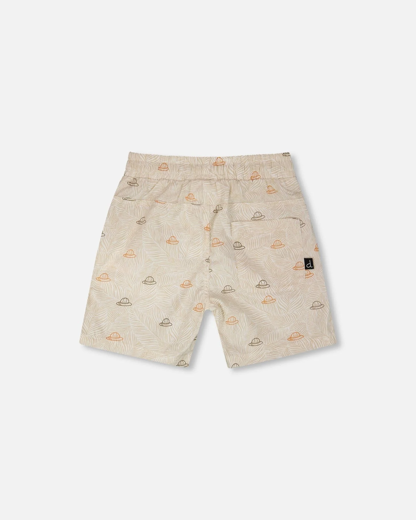 Poplin Shorts Beige Safari Print - Image 3