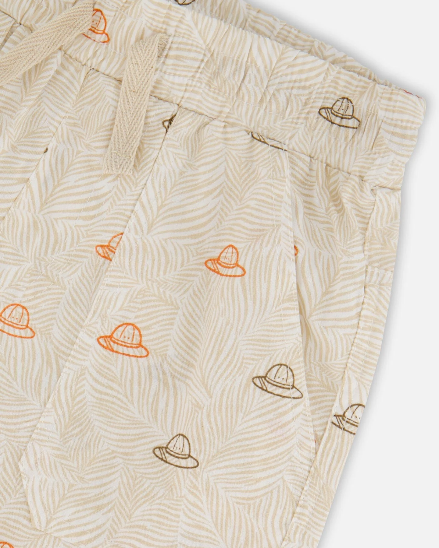 Poplin Shorts Beige Safari Print - Image 4