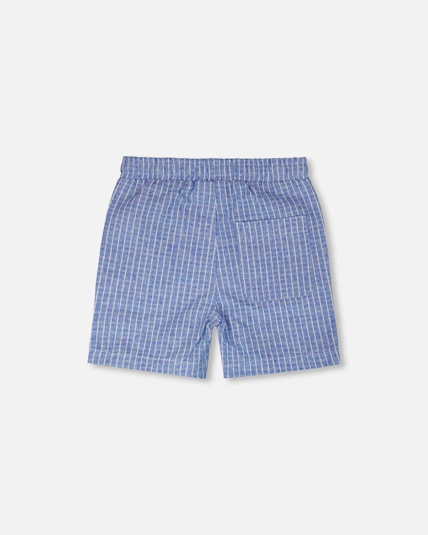 Printed Chambray Shorts Blue Denim Stripes - Image 3