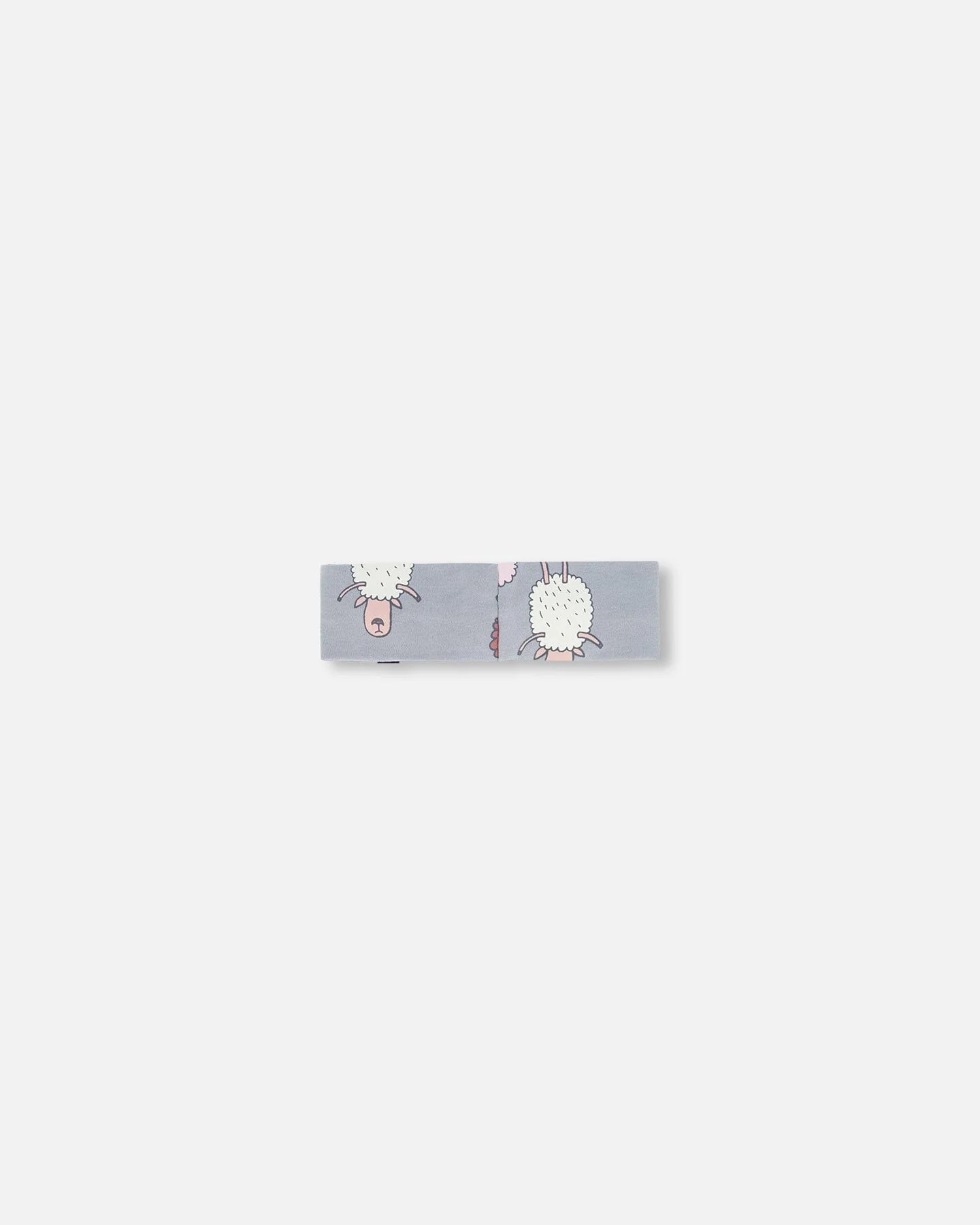 Printed Organic Cotton Headband Blue Grey Sheep - Image 3