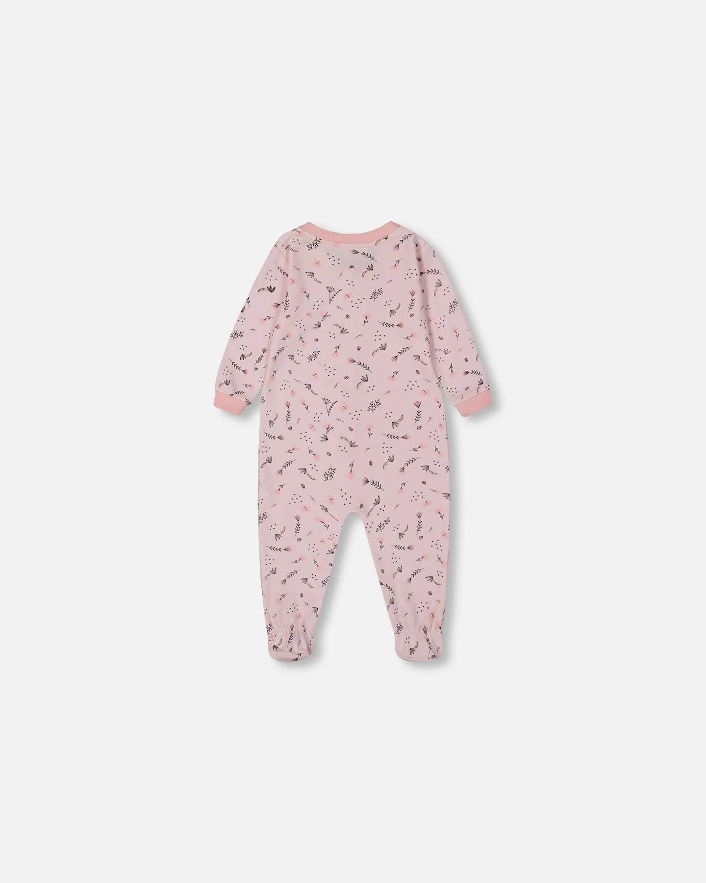 Printed Organic Cotton One-Piece Pajama Off-White And Multi Truck - Image 2