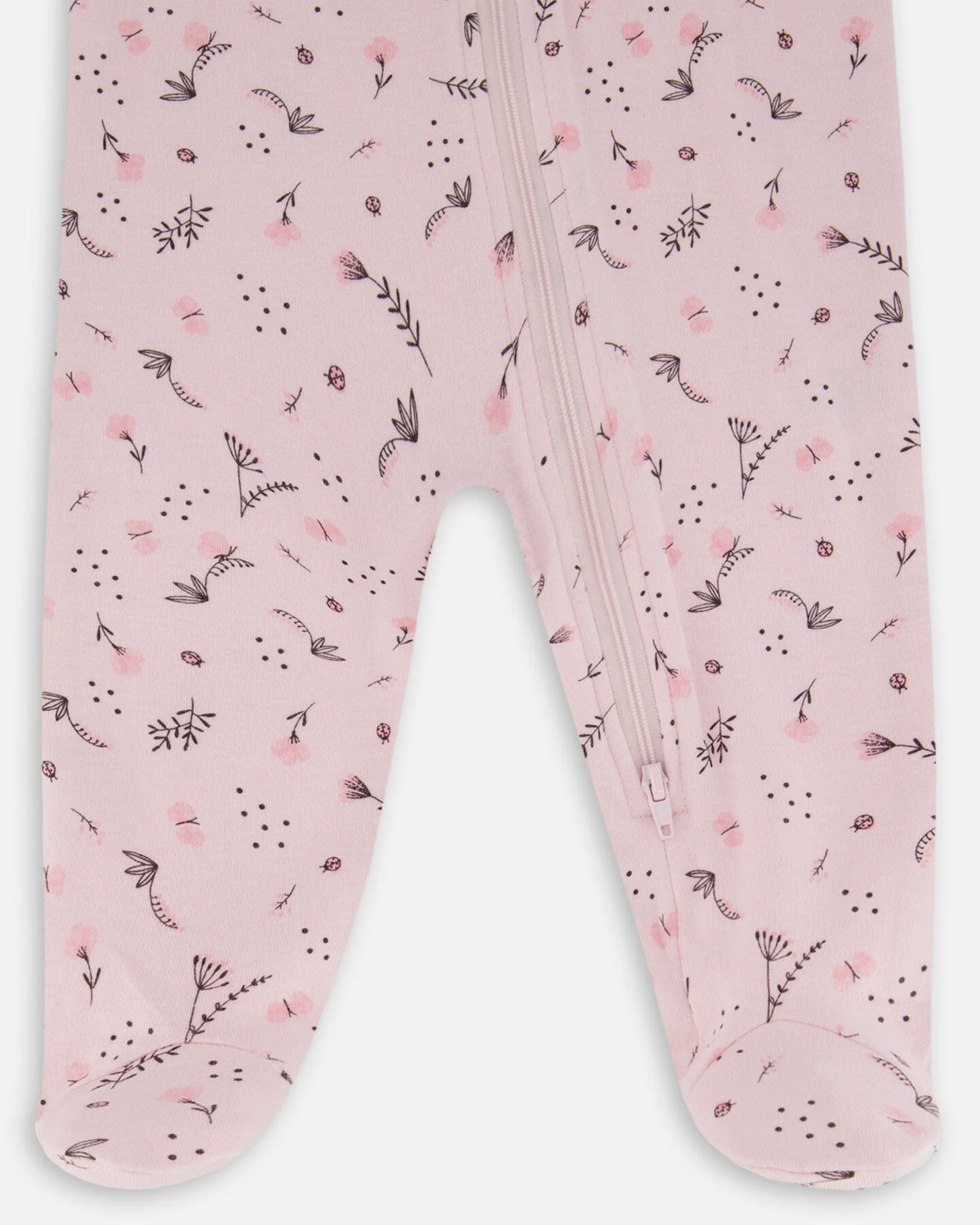 Printed Organic Cotton One-Piece Pajama Off-White And Multi Truck - Image 3