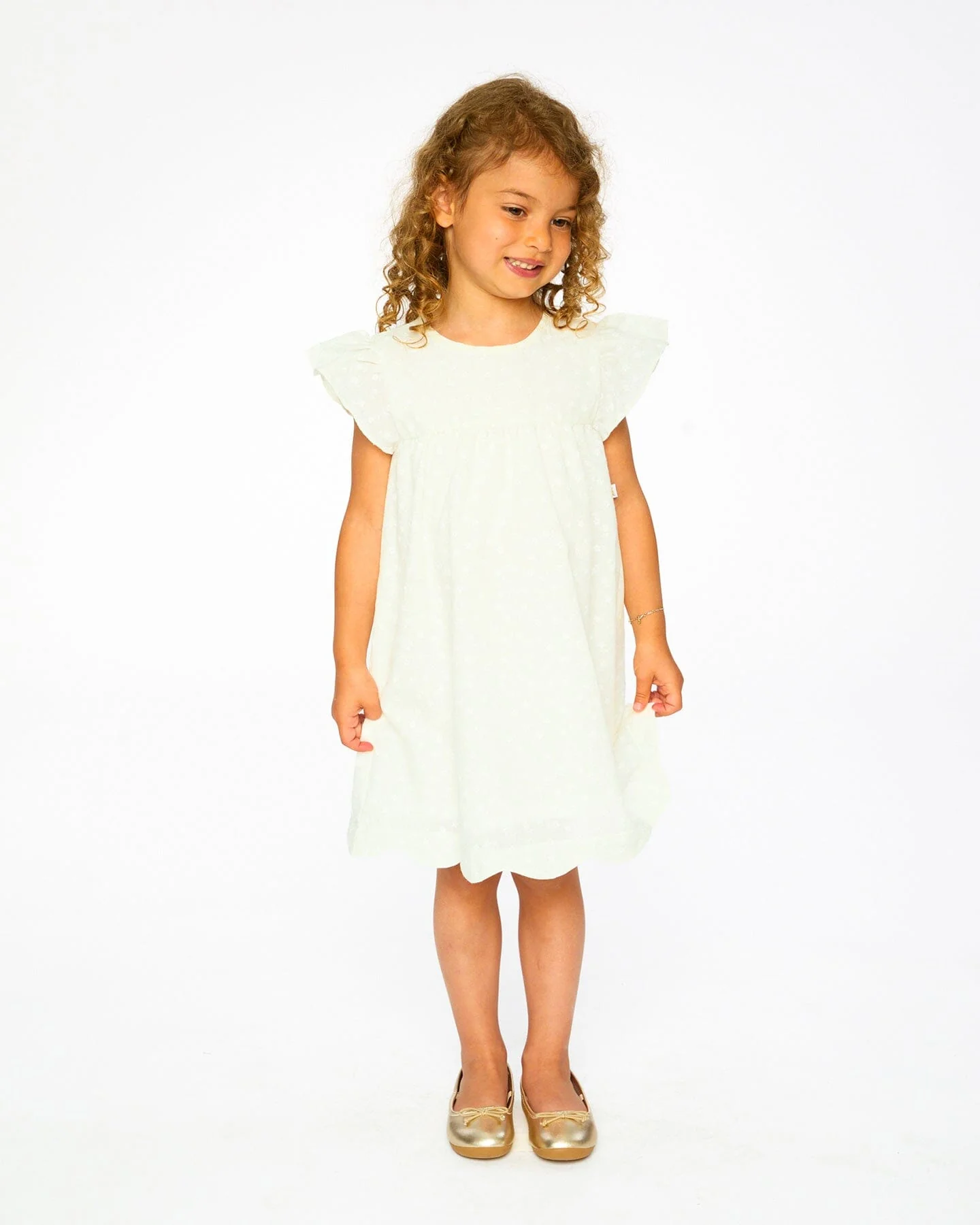 Printed Poplin Dress Off-White - Image 2