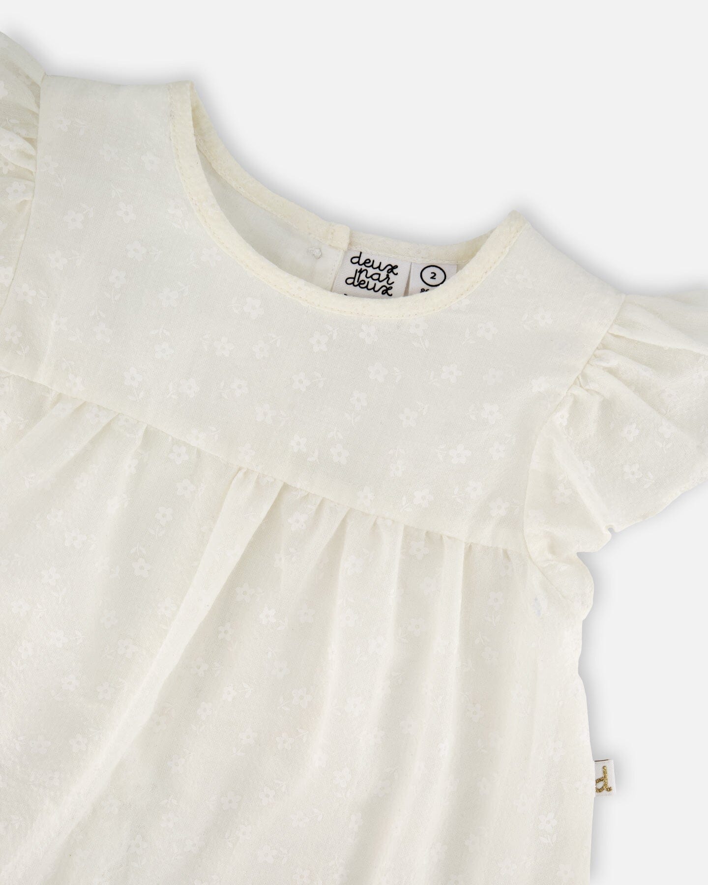 Printed Poplin Dress Off-White - Image 4