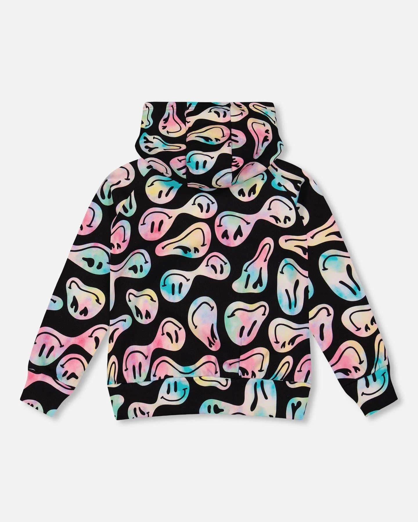 Pullover Fleece Hoodie Smiley Face Girl - Image 3