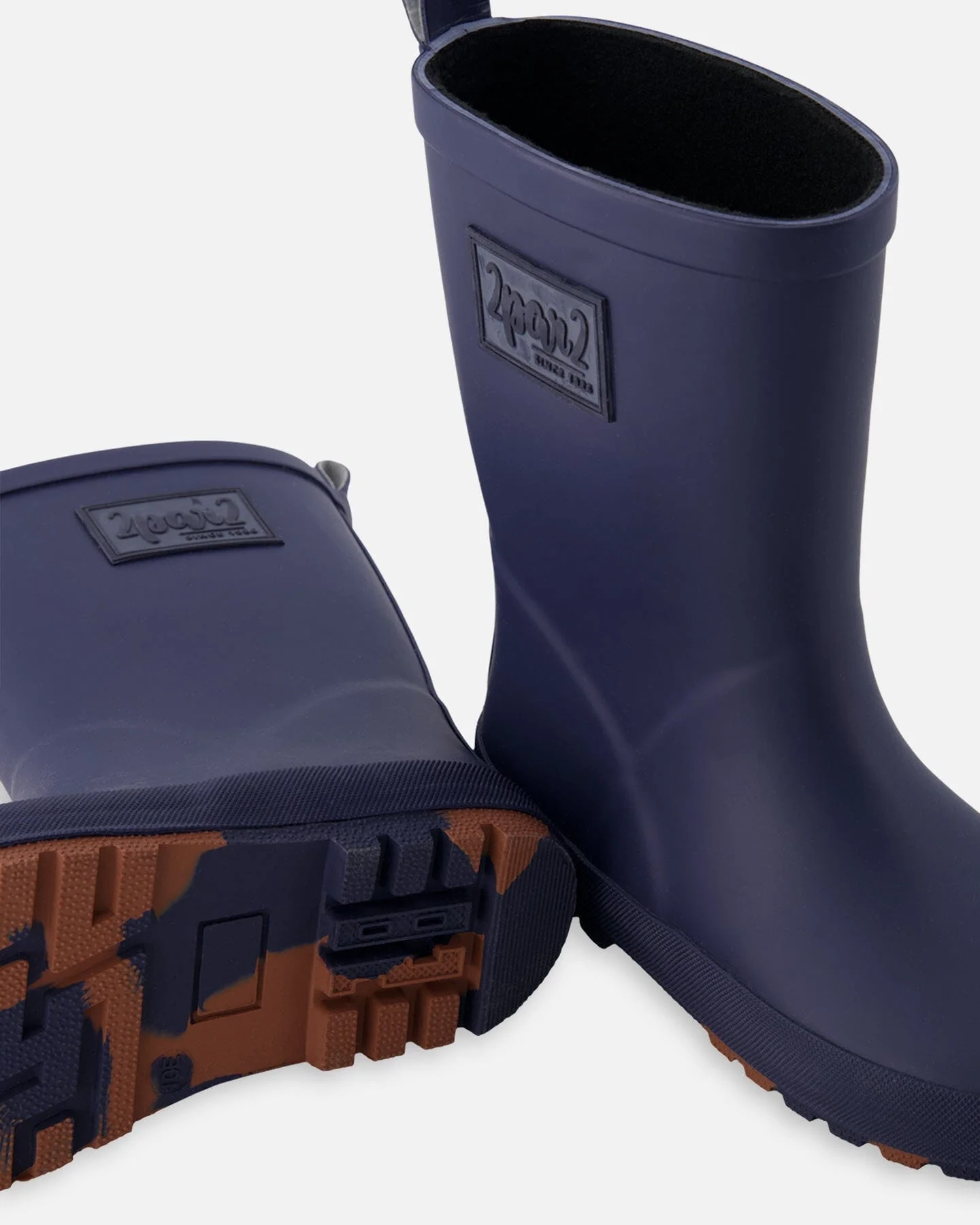 Rain Boots In Natural Rubber Navy Blue - Image 3
