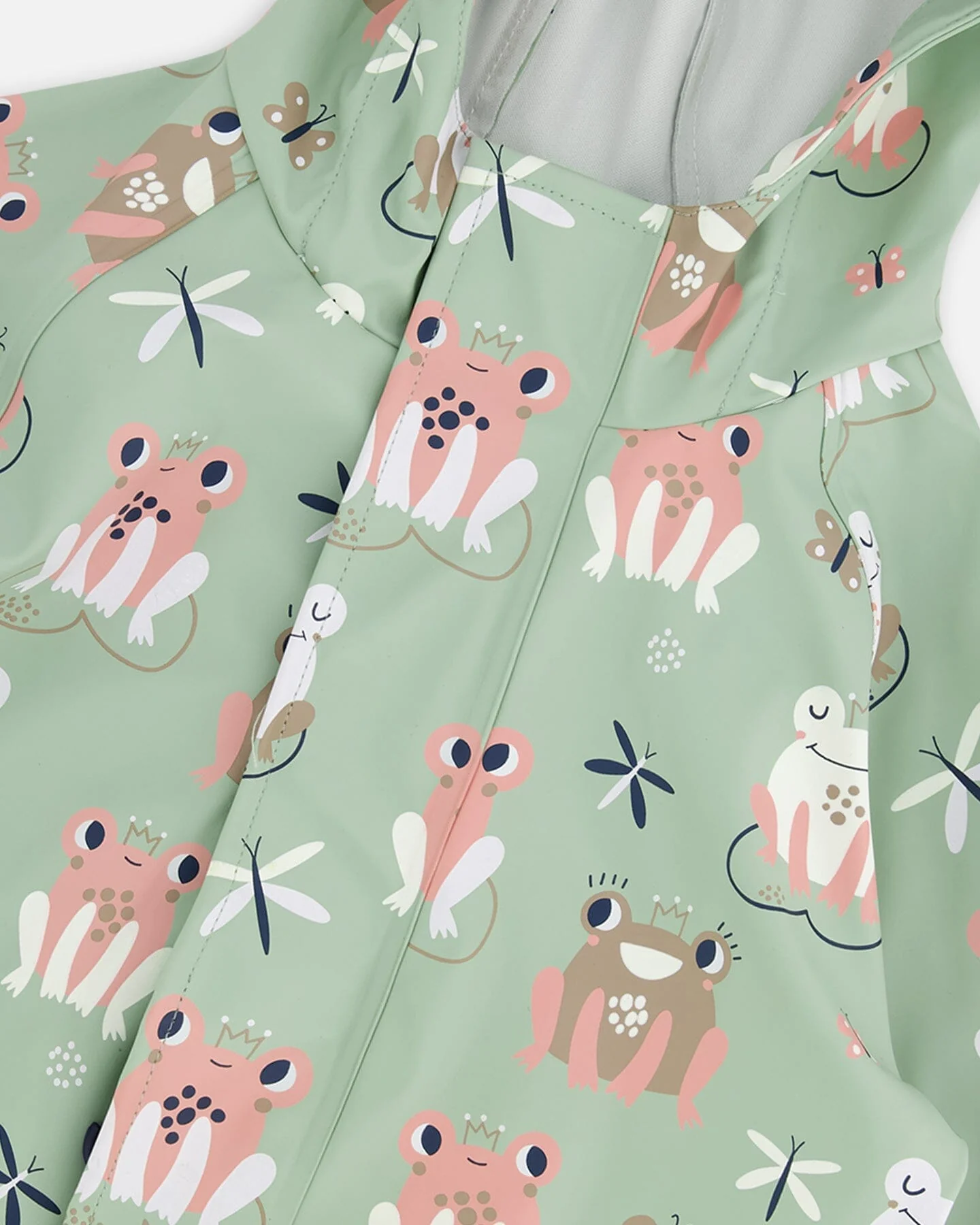 Green rain jumpsuit with color-changing frogs print - Image 6
