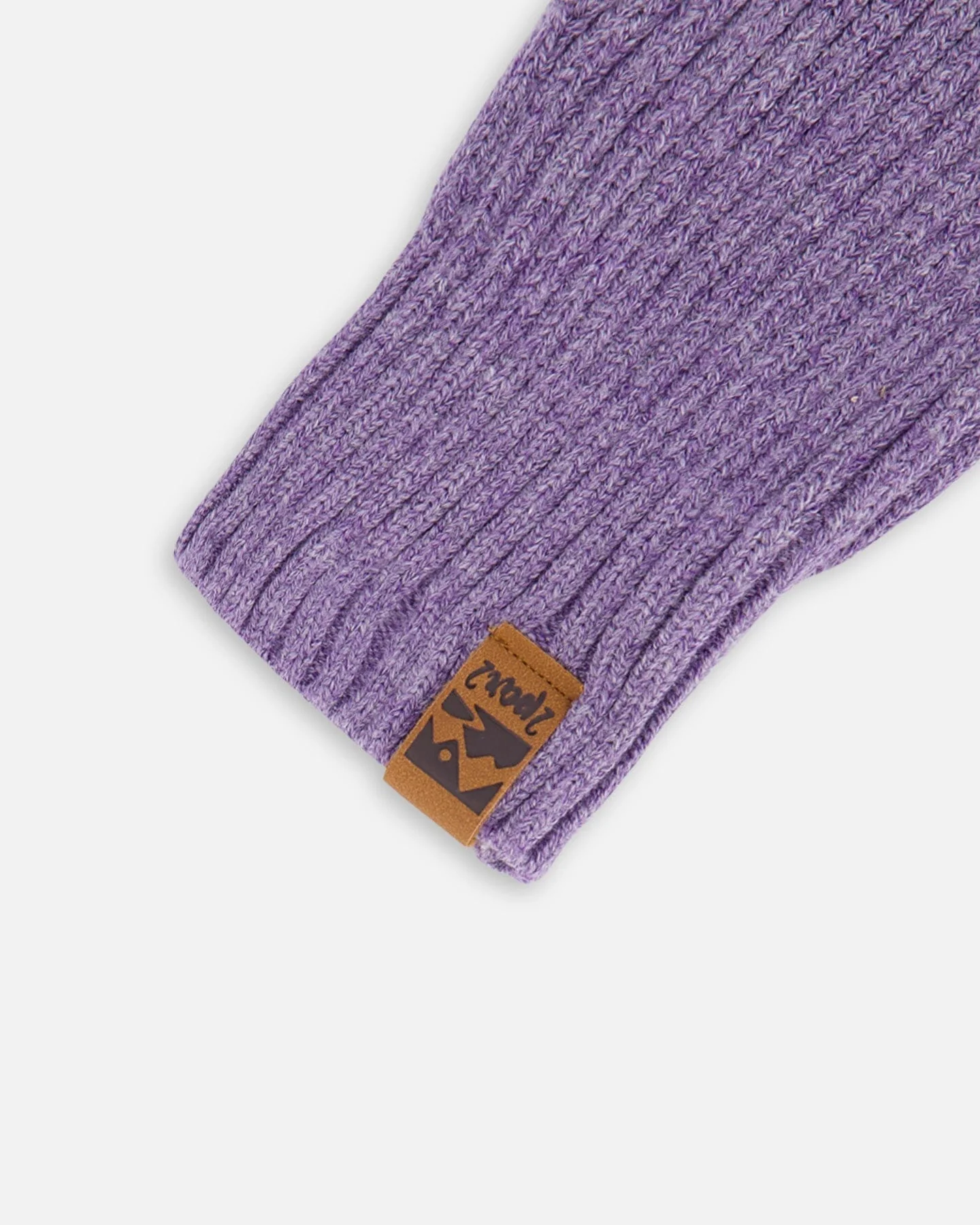 Ribbed Knit Mittens Lavender - Image 4