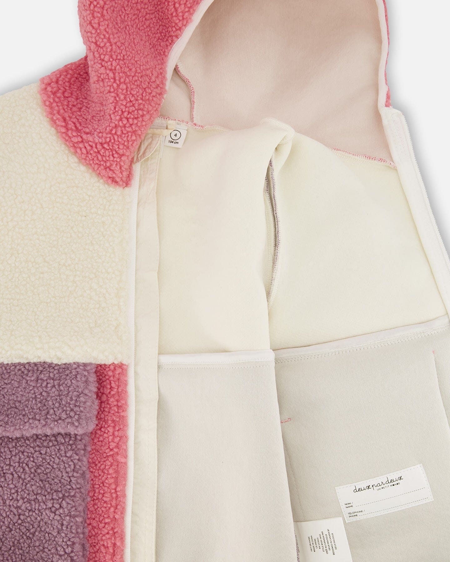 Sherpa Jacket Pink Colorblock - Image 6