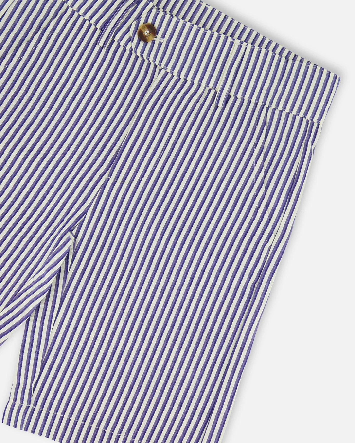 Slant Pocket Bermuda Shorts Royal Blue Striped - Image 3