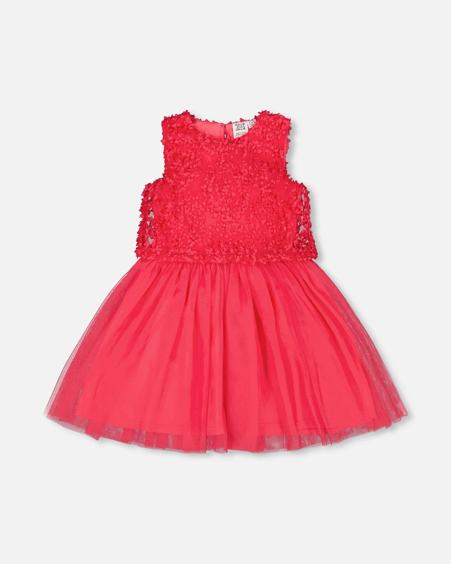 Sleeveless Textured Rosette Dress Pink