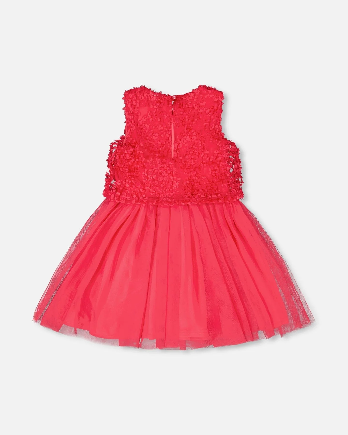 Sleeveless Textured Rosette Dress Pink - Image 3