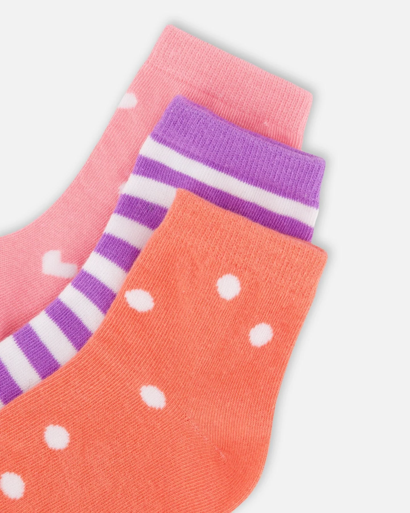 Socks (3 Pairs) Striped Mauve - Image 3