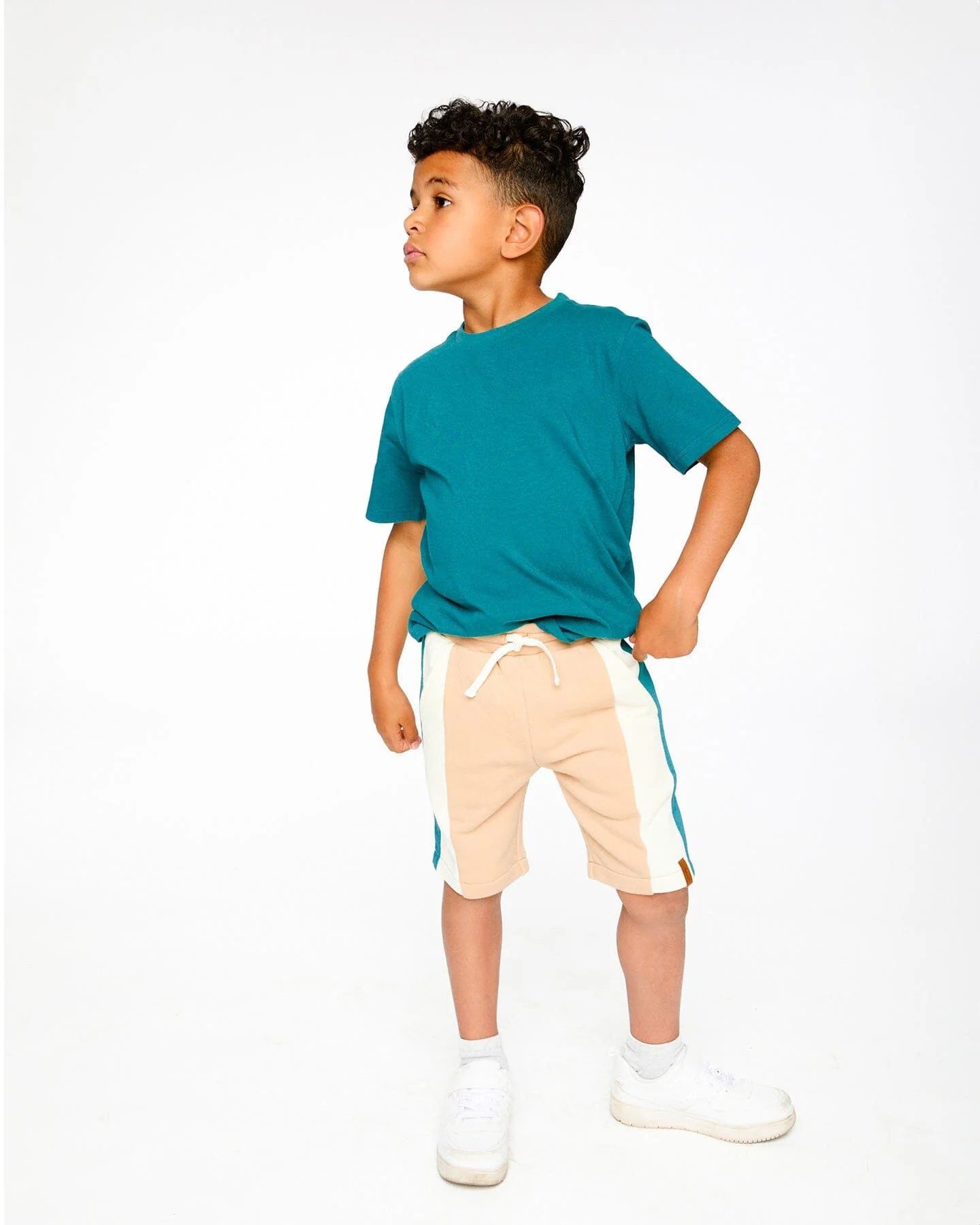 Sporty French Terry Shorts Beige - Image 3