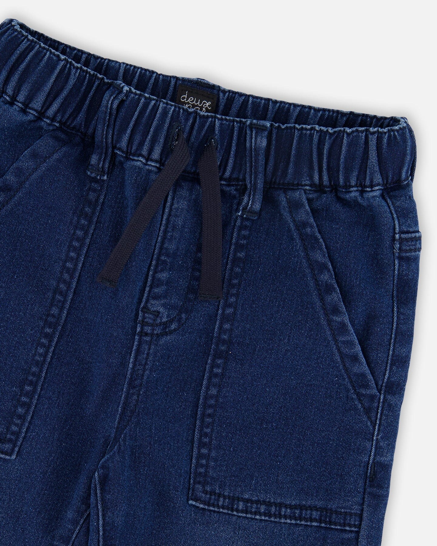 Stretch French Terry Denim Jogger Navy Blue - Image 4