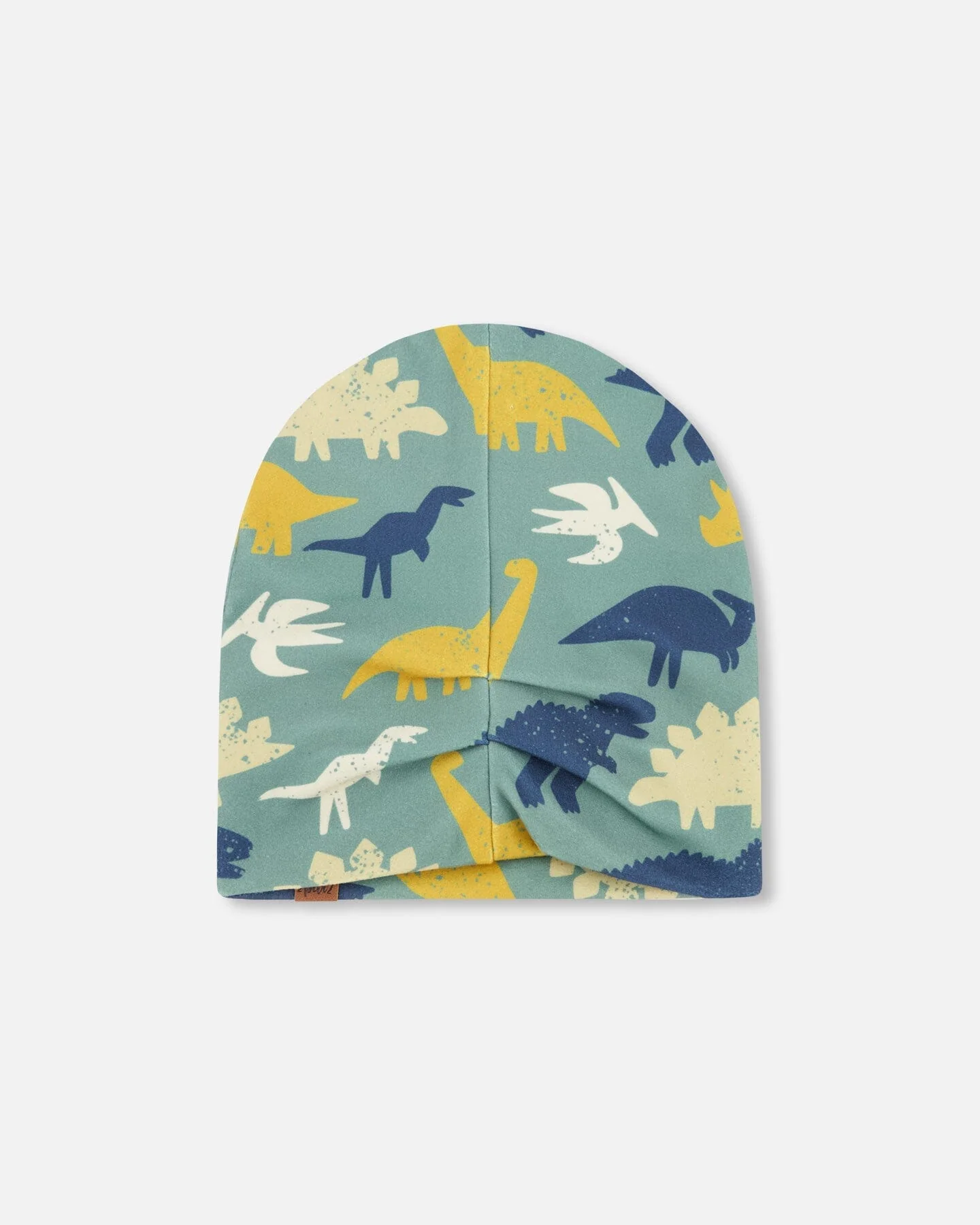 Stretch Jersey Beanie Green Dinosaur Print - Image 4