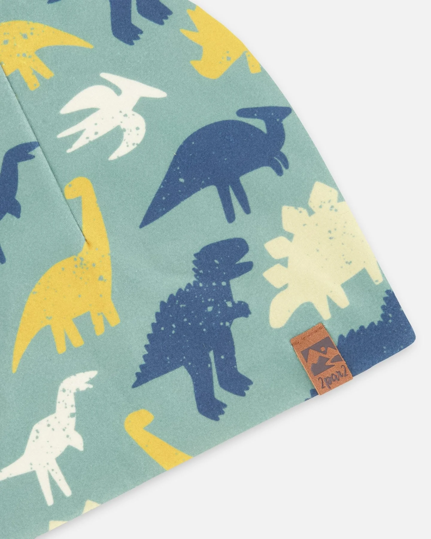Stretch Jersey Beanie Green Dinosaur Print - Image 5
