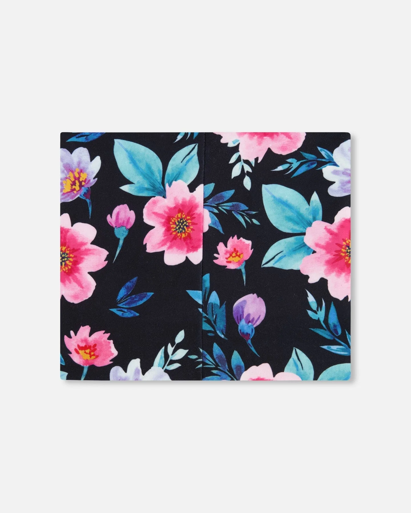 Stretch Jersey Neck Tube Black Printed Flowers - Image 2