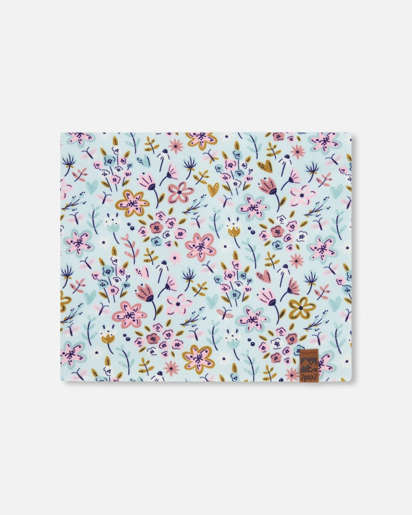Stretch Jersey Neck Tube Blue Mini Flower Print