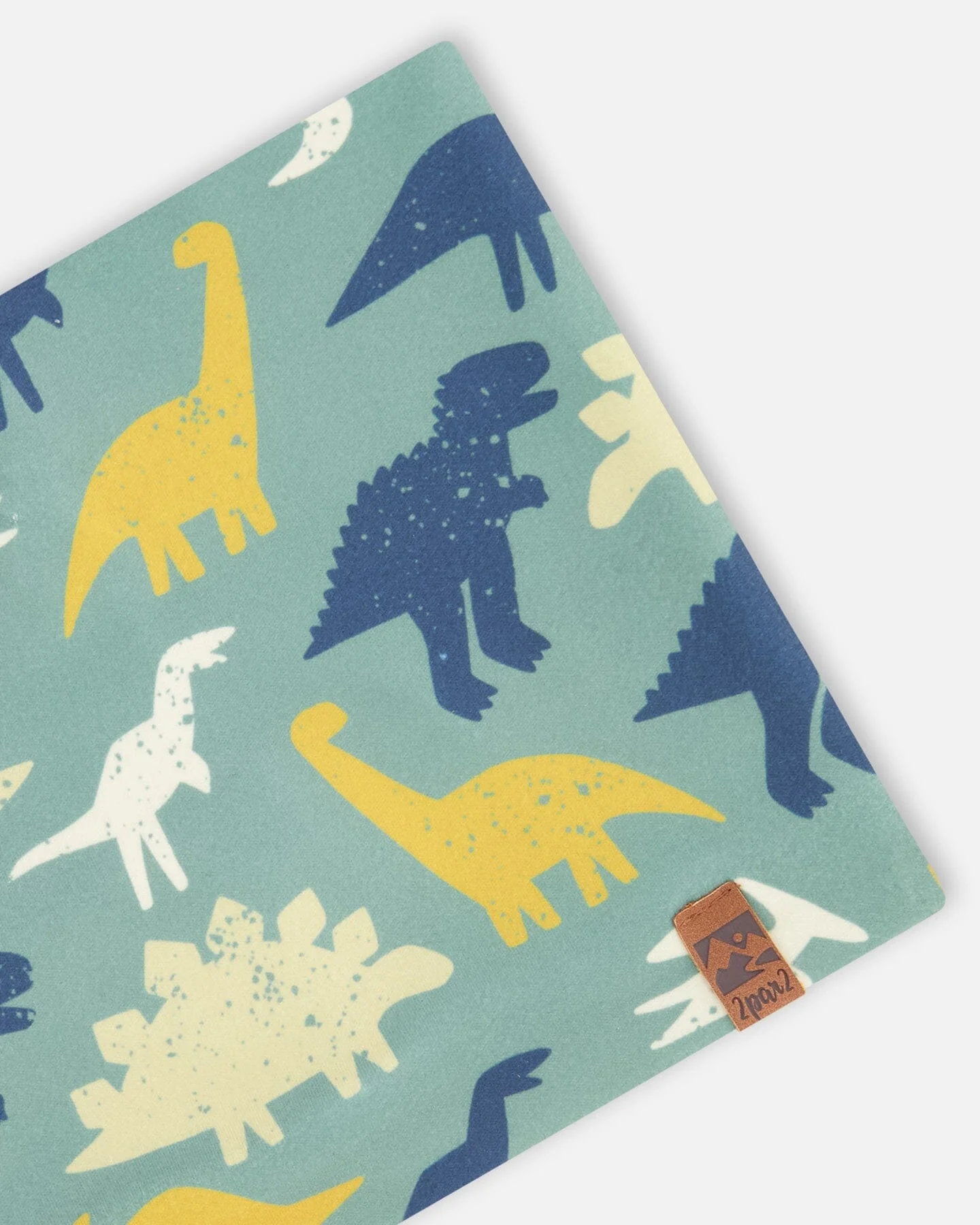 Stretch Jersey Neck Tube Green Dinosaur Print - Image 4