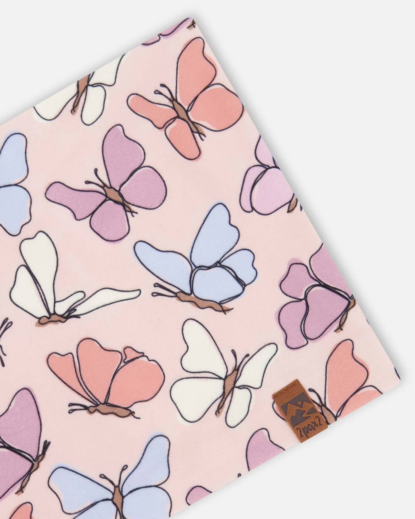 Stretch Jersey Neck Tube Pink Printed Butterflies - Image 3