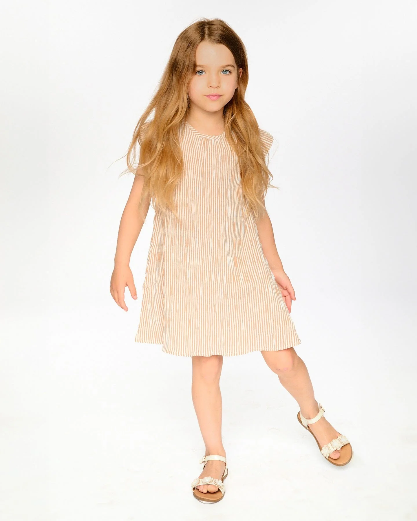 Striped Dress Off White And Sand - Image 2