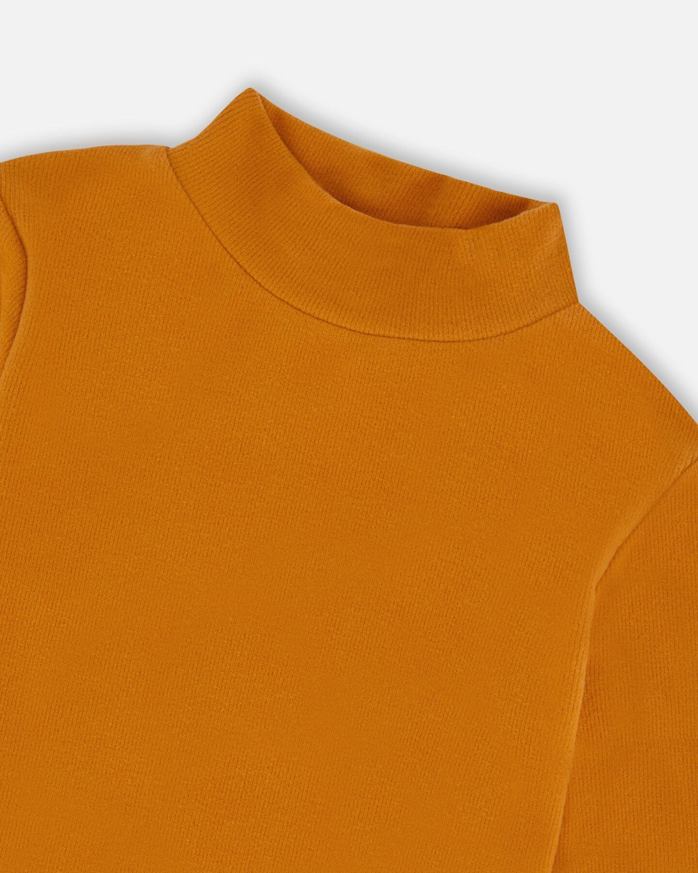 Super Soft Ribbed Mock Neck Top Golden Yellow - Image 3
