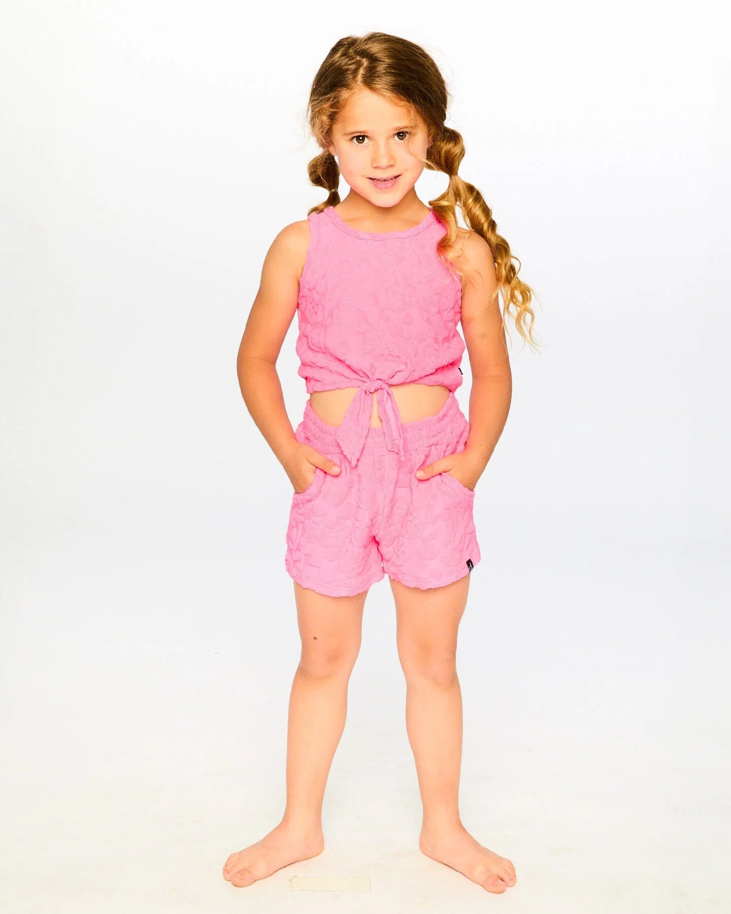 Terry Tank Top With Shorts Set Pink - Image 4