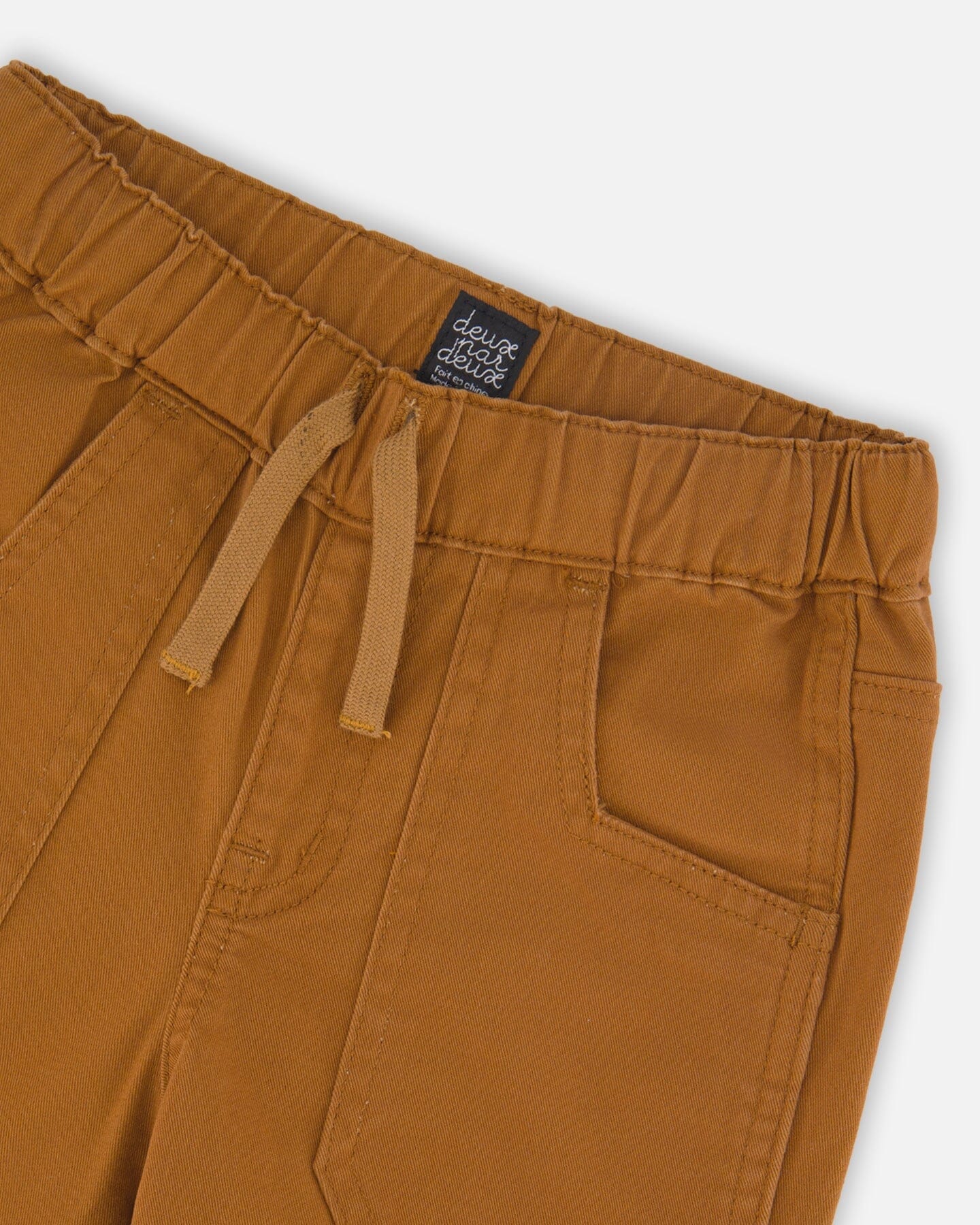 Twill Jogger Pants With Patch Pockets Brown - Image 4