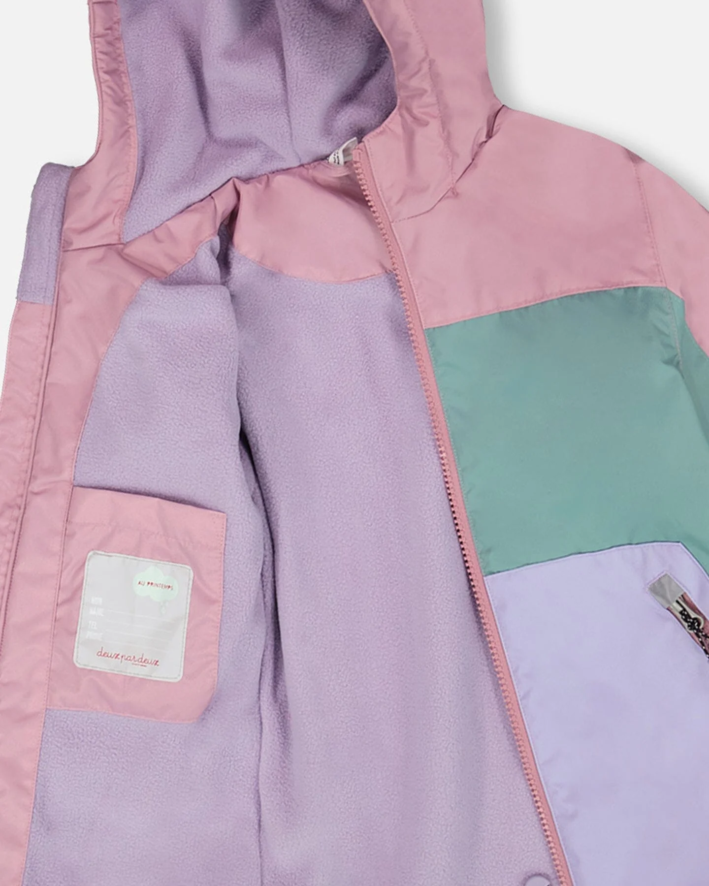 Two-Piece Mid-Season Outerwear Set Mauve Colorblock - Image 7