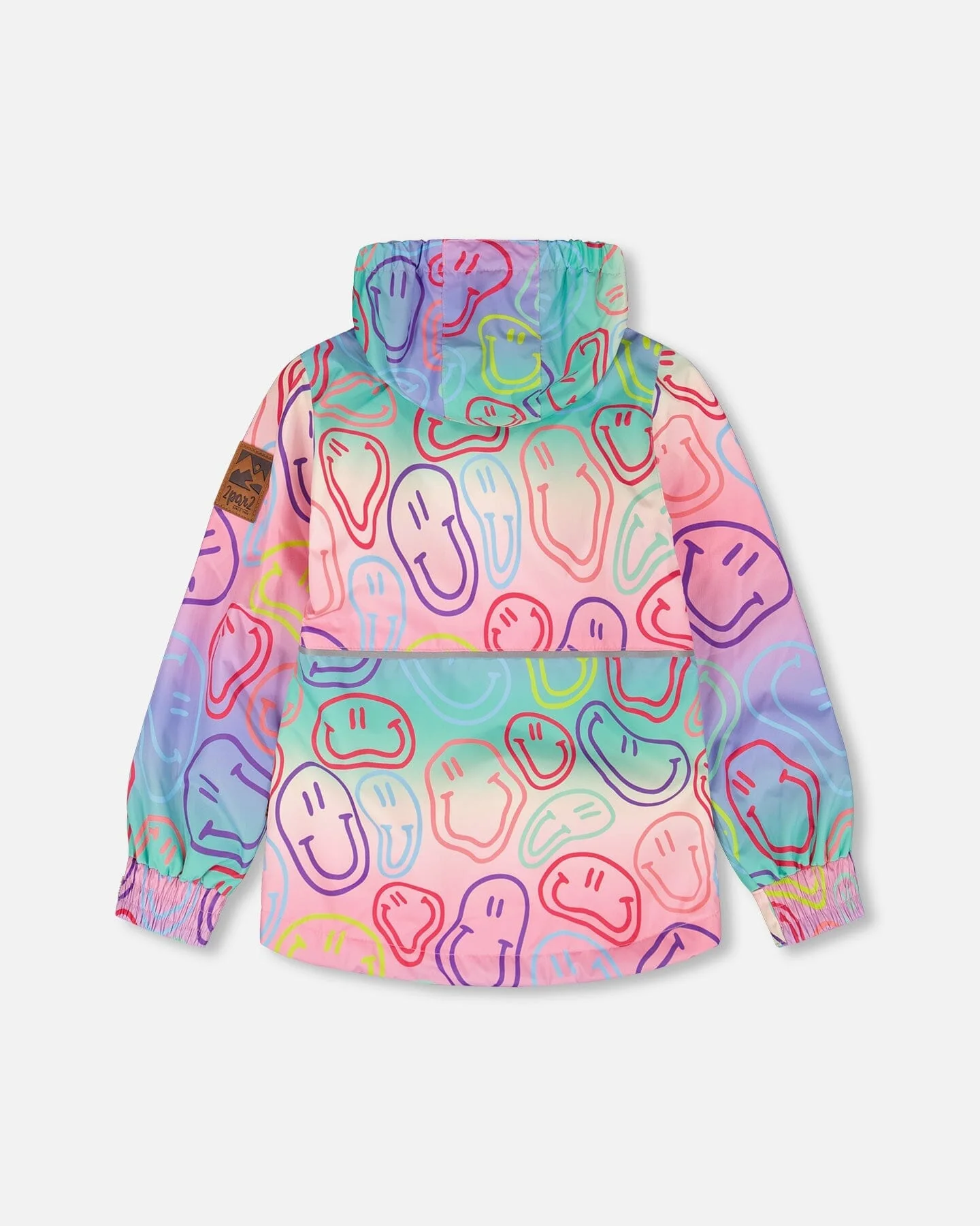 Two-Piece Mid-Season Outerwear Set Multicolored Printed Smileys - Image 4