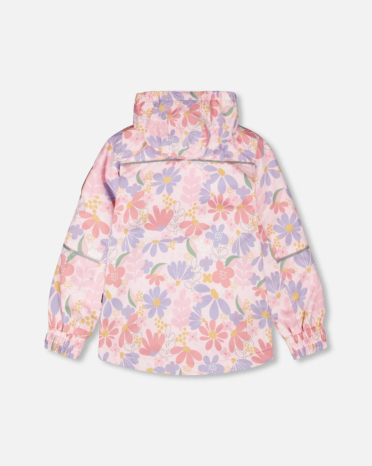 Two-Piece Mid-Season Outerwear Set Pink Flower Print - Image 4