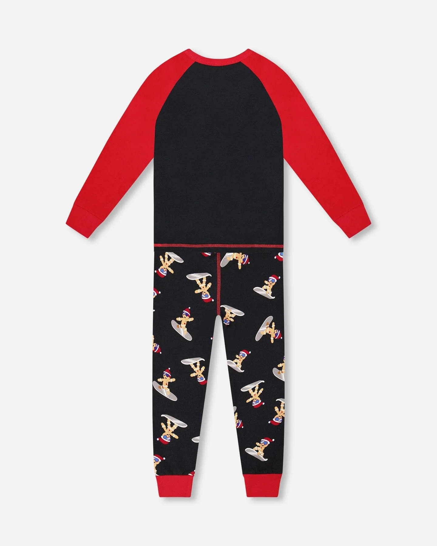 Two-Piece Organic Cotton Pajama Set Black Cookie Print - Image 3