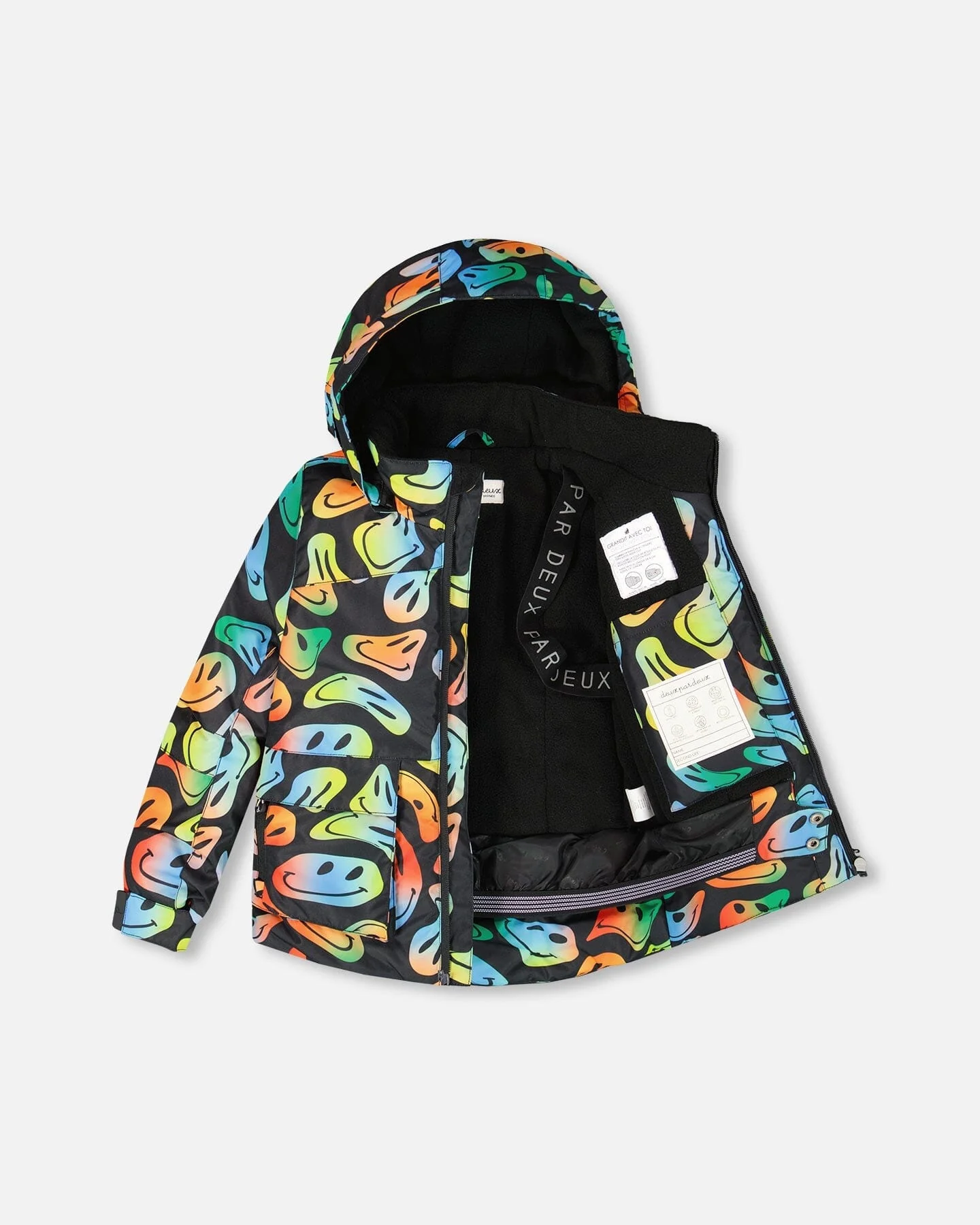 Two-Piece Play Snowsuit With Allover Print Jacket Smiley Face - Image 3