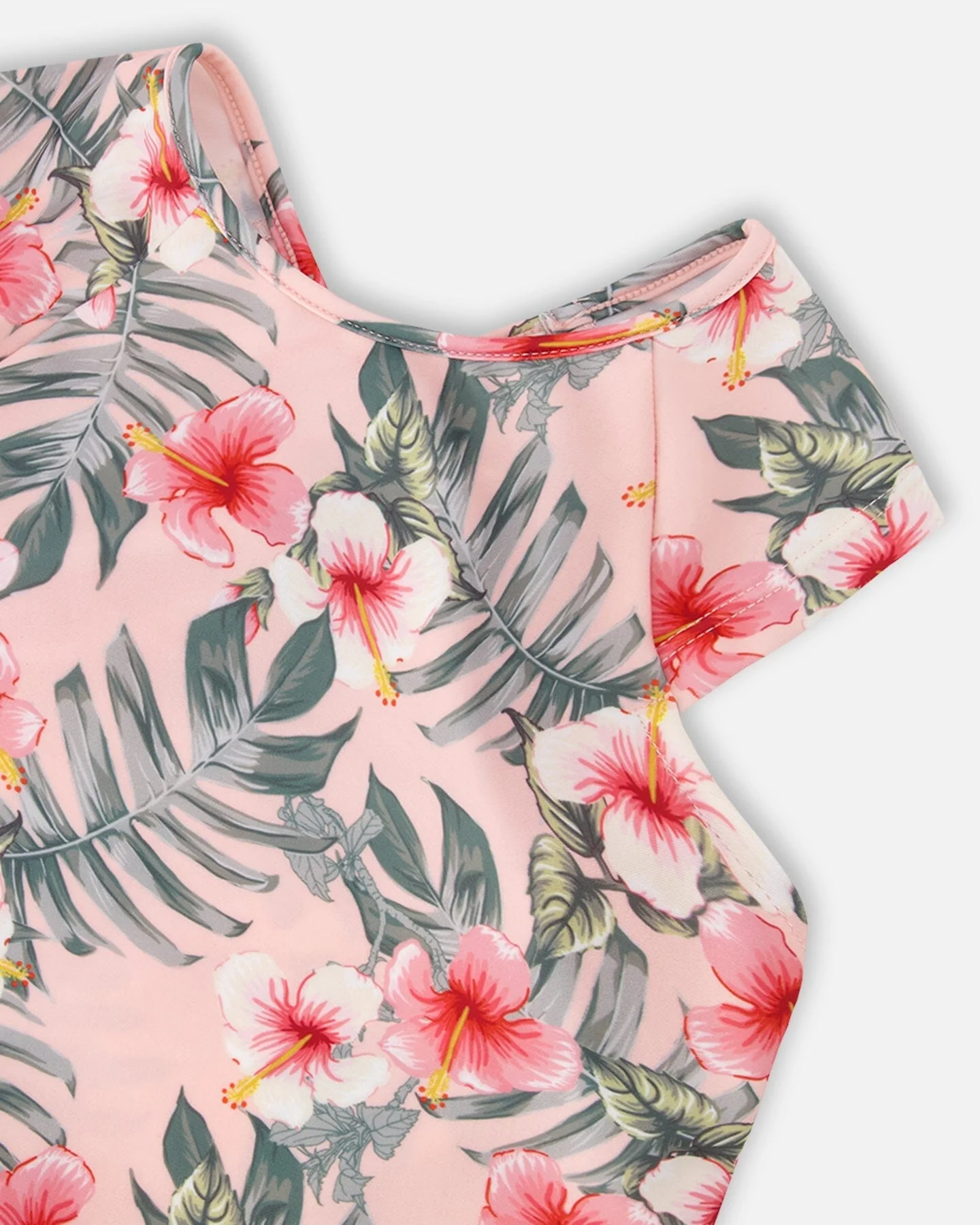 Two-Piece Swimsuit Pink Hibiscus Print - Image 4