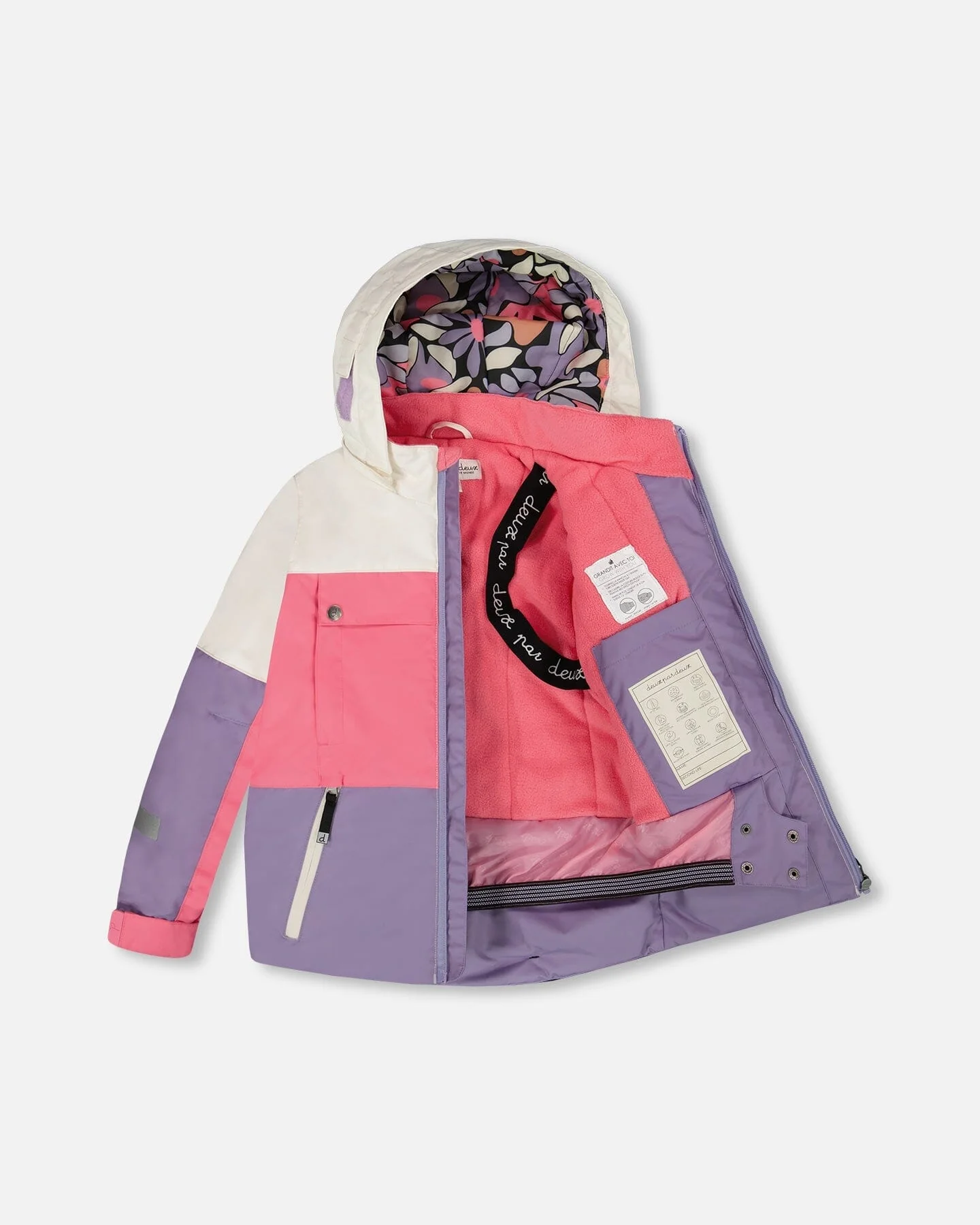 Two-Piece Teknik Snowsuit Black Retro Flower Print - Image 5