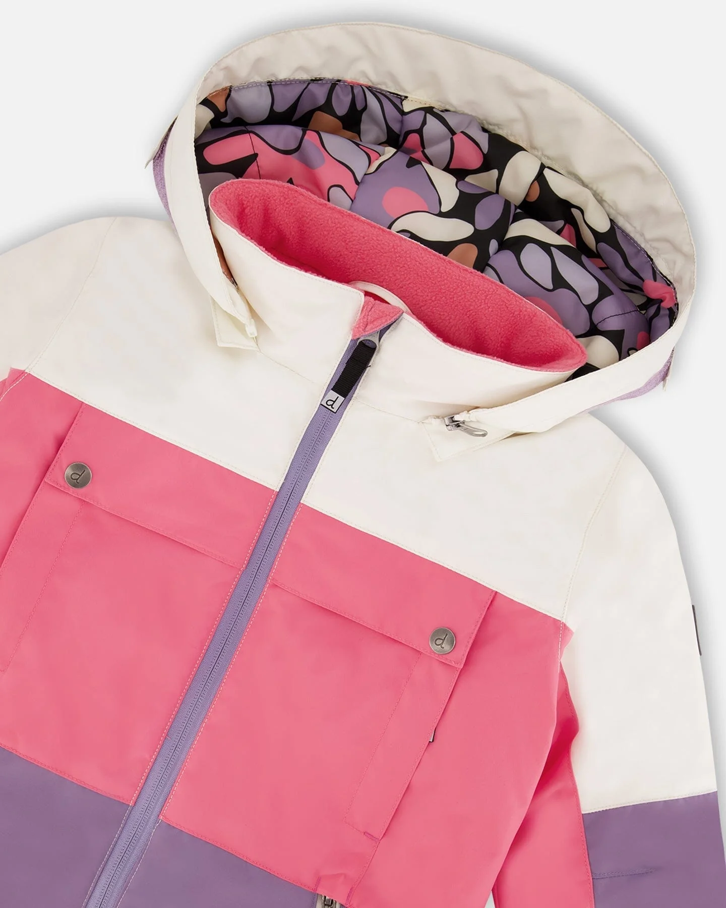 Two-Piece Teknik Snowsuit Black Retro Flower Print - Image 8