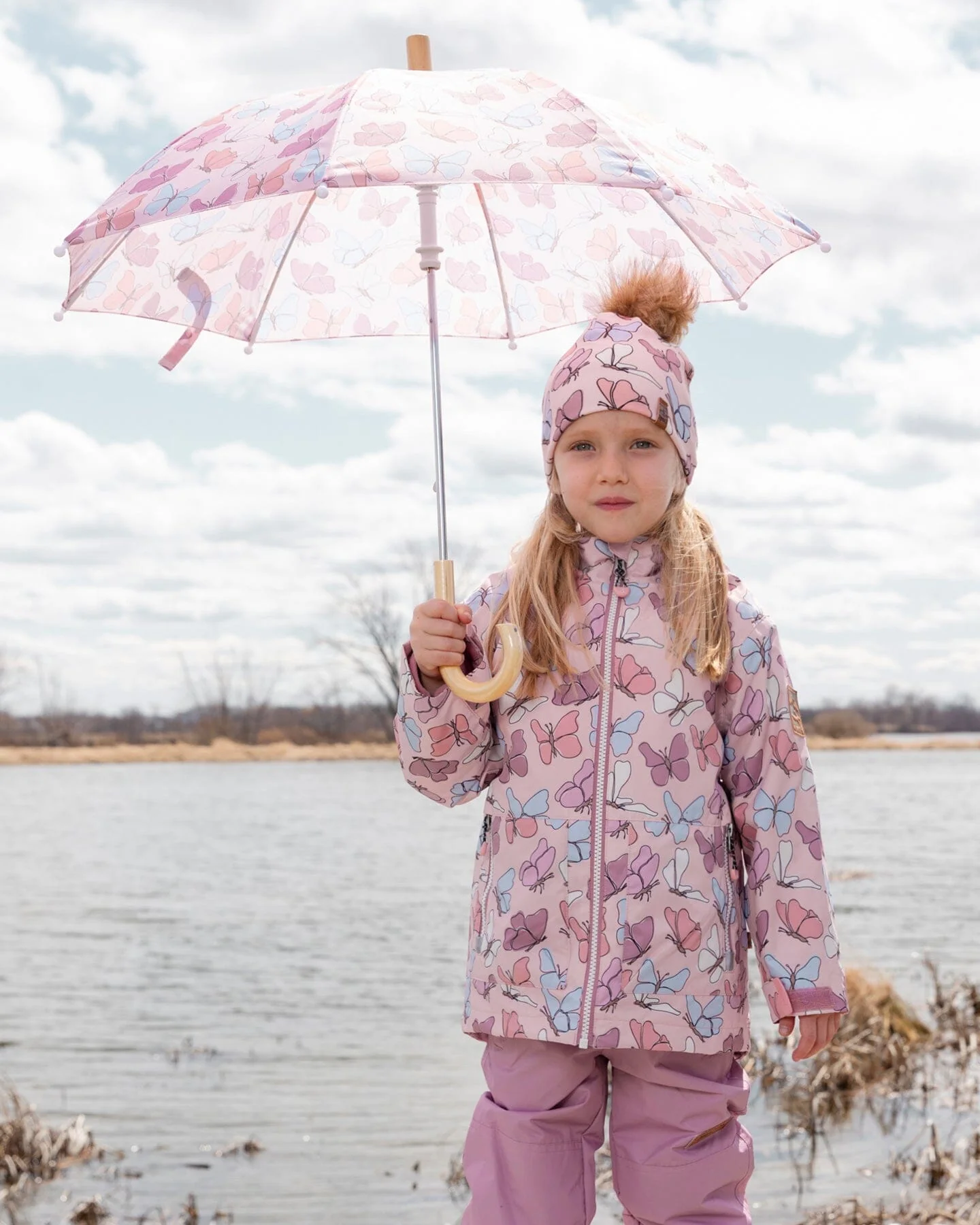 Umbrella Pink Butterfly Print - Image 3