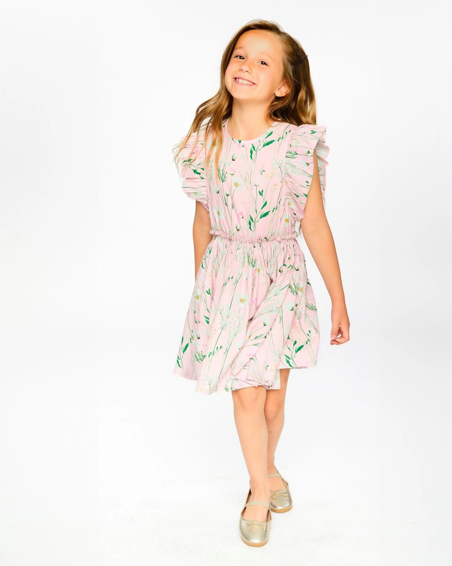Viscose Dress Pink Printed Flowers - Image 2