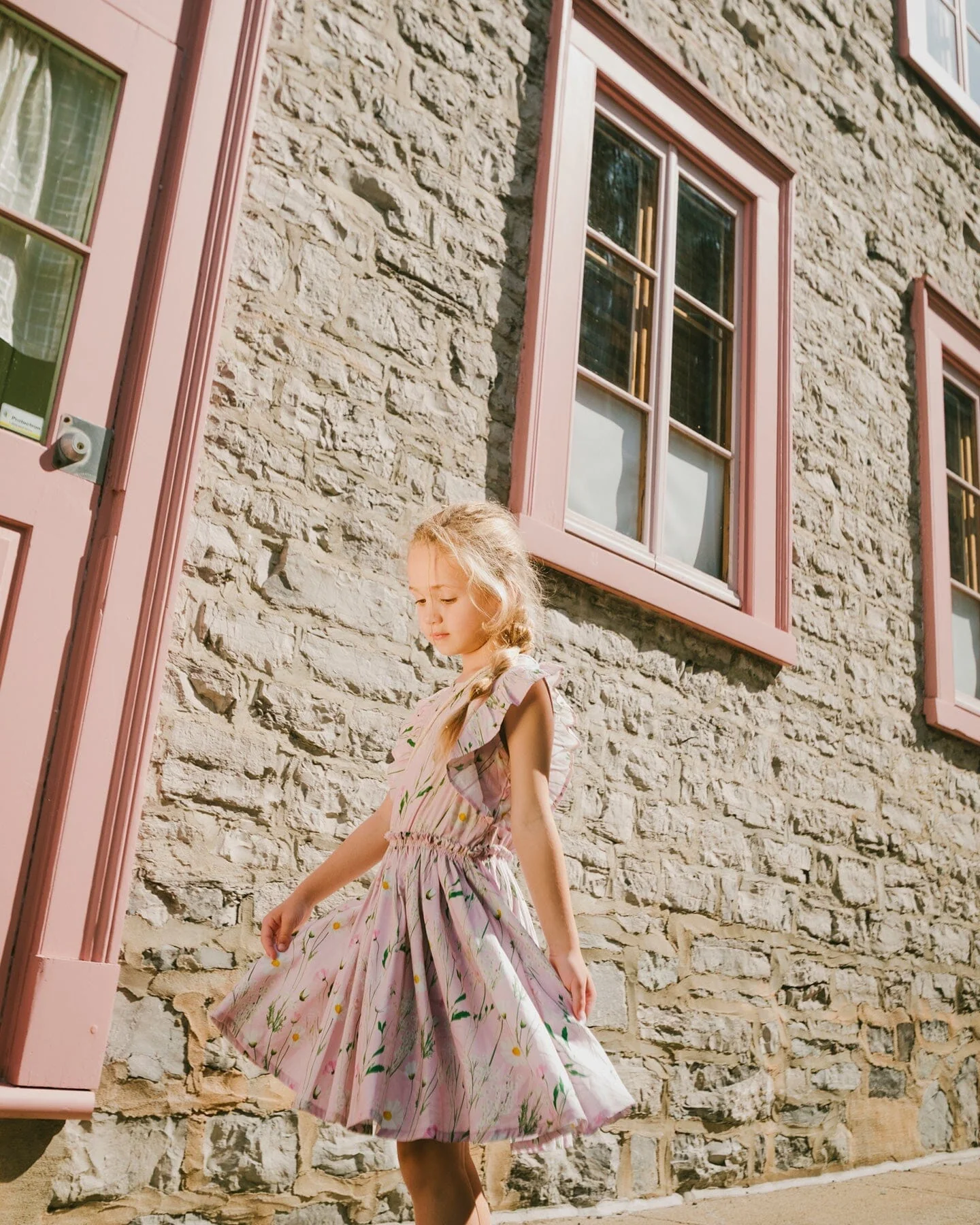 Viscose Dress Pink Printed Flowers - Image 4