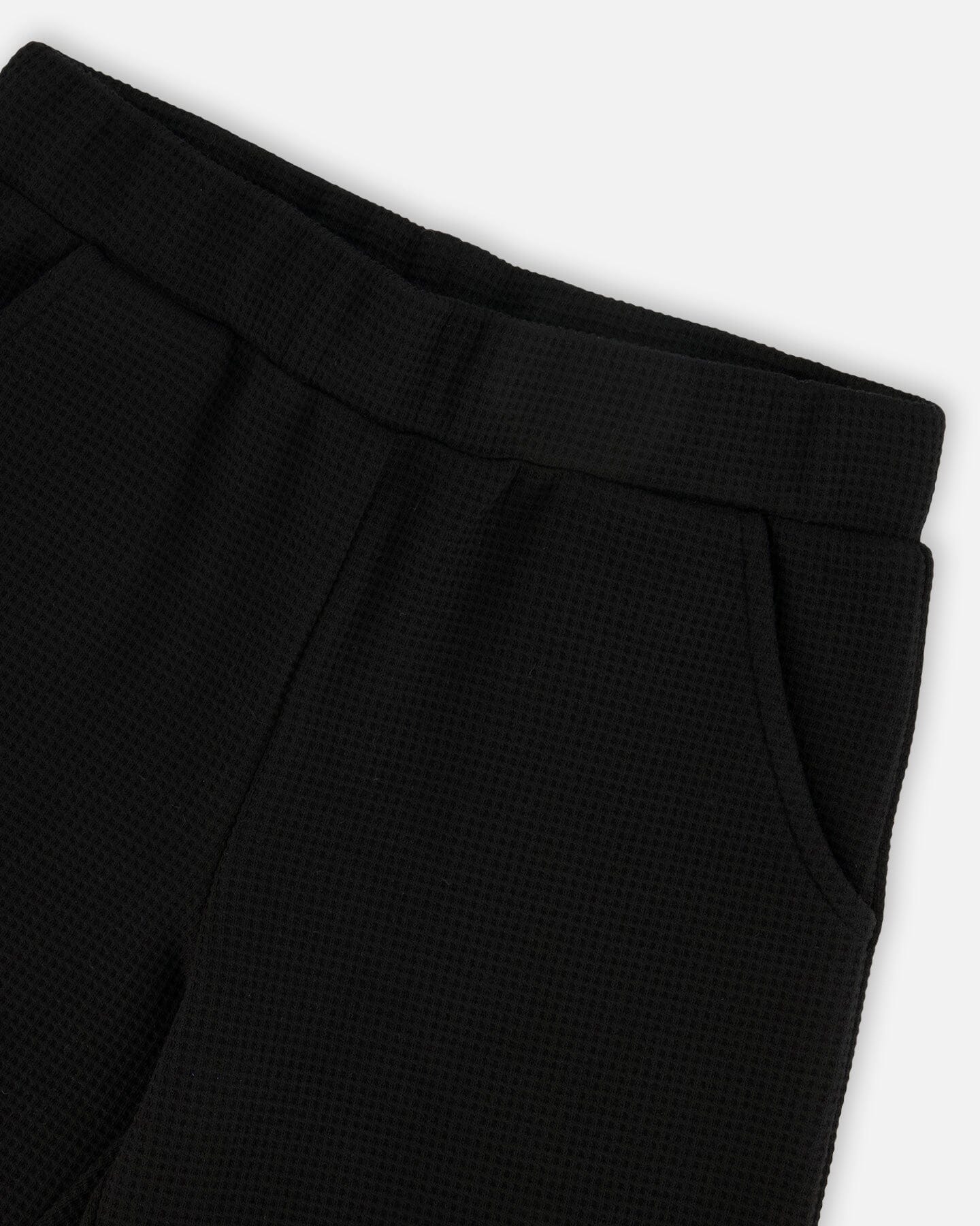 Waffle Flare Leg Pants Black - Image 5
