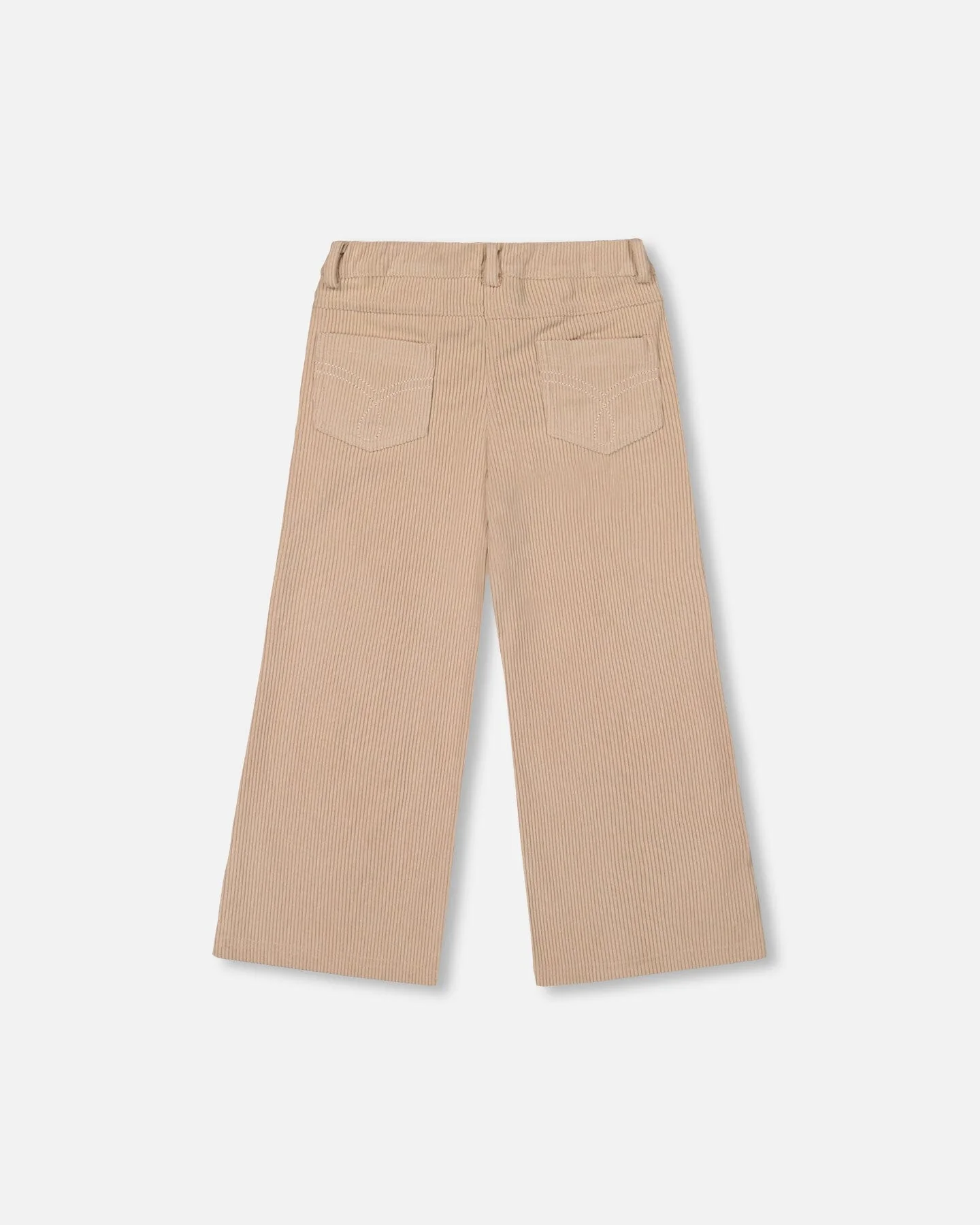 Wide Leg Corduroy Pants Beige - Image 4