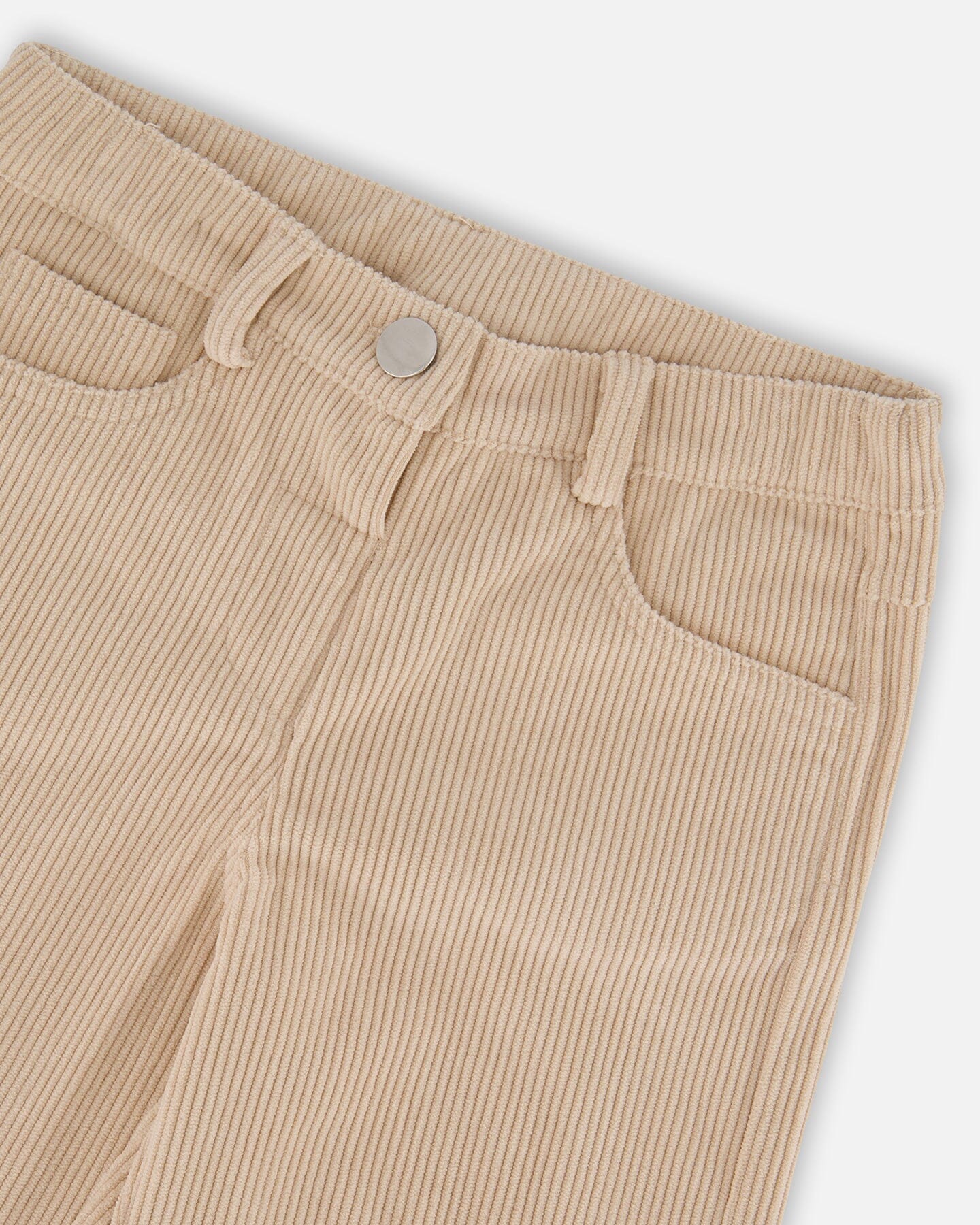 Wide Leg Corduroy Pants Beige - Image 5