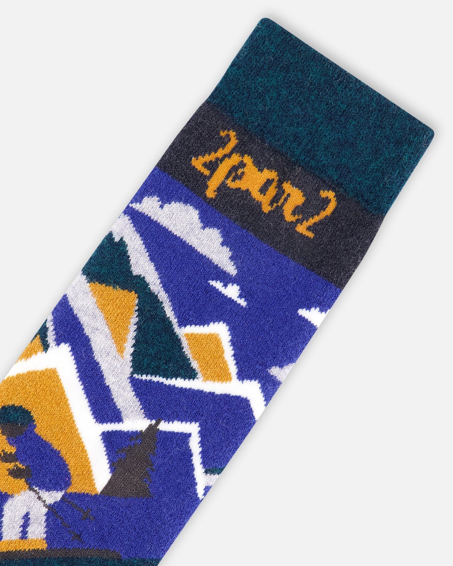 Winter Ski Socks With Merino Wool Deep Teal - Image 4